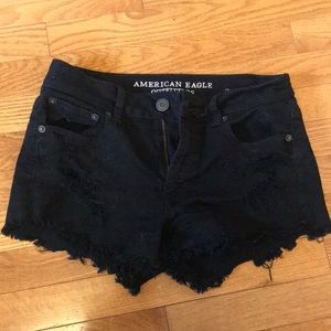 Black American eagle high rise shorts